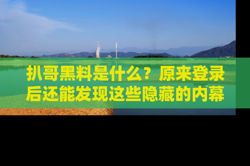 扒哥黑料是什么？原来登录后还能发现这些隐藏的内幕！