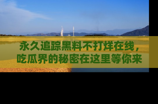 永久追踪黑料不打烊在线,吃瓜界的秘密在这里等你来发现!