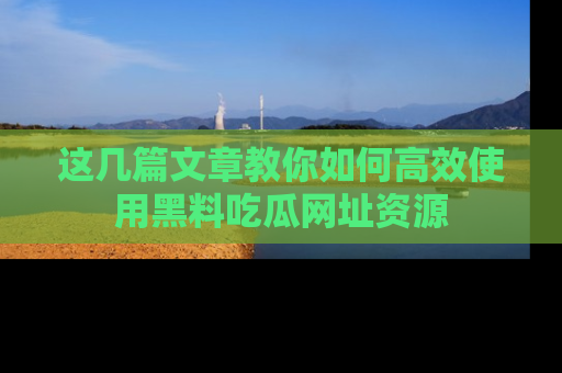 这几篇文章教你如何高效使用黑料吃瓜网址资源